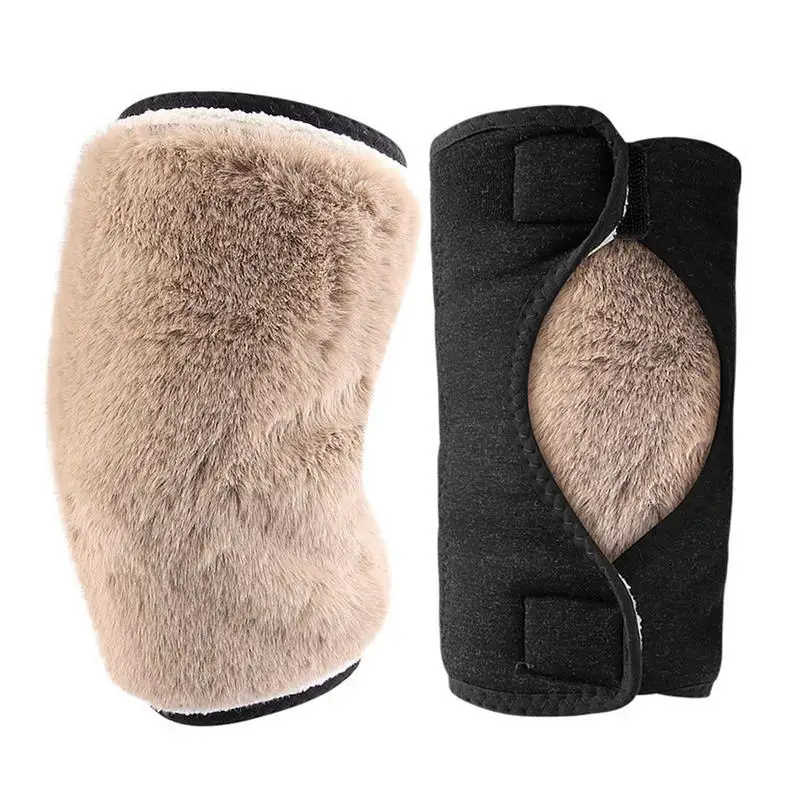 Knee Warmers Winter Adjustable Soft Breathable Leg Sleeves Warm Thermal Winter Warmer Supplies Double Layer Knee Joint Brace