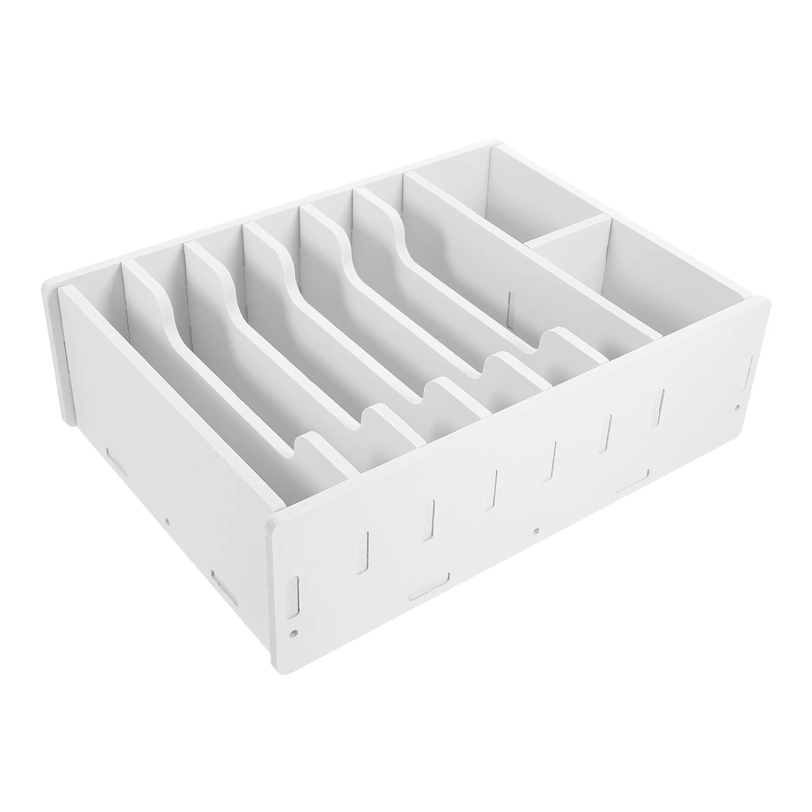 

6-Grid White Desktop Coin Bill Organizer Storage Box for Cash Receipts with Multi-grid Design Portable Function