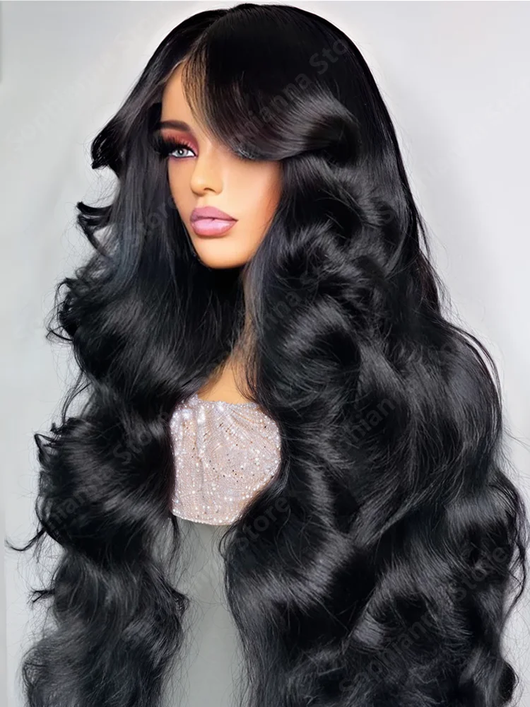 Body Wave 13x4 HD Transparent Lace Front 100% Human Hair Wig black 13x6 Lace Frontal Wigs 30 32 40 Inch Pre Plucked For Women