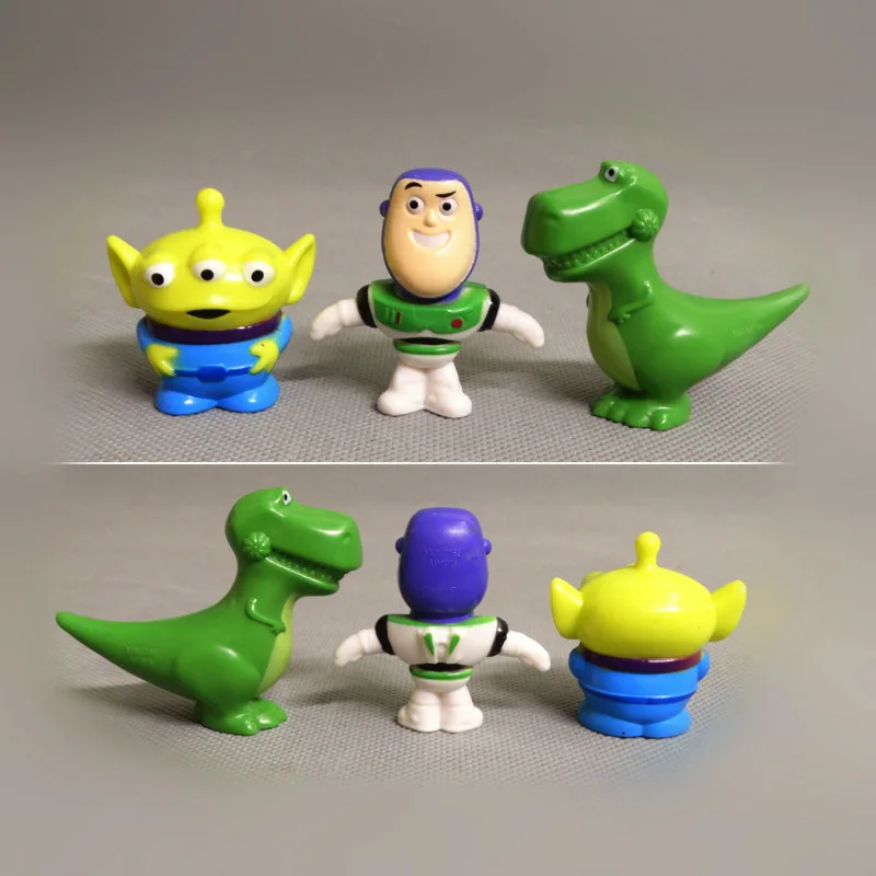 3PCS Disney Toy Story Cartoon Model Doll Buzz Lightyear Alien Anime Action Figure Decoration Cake Accessories Children\'s Gift