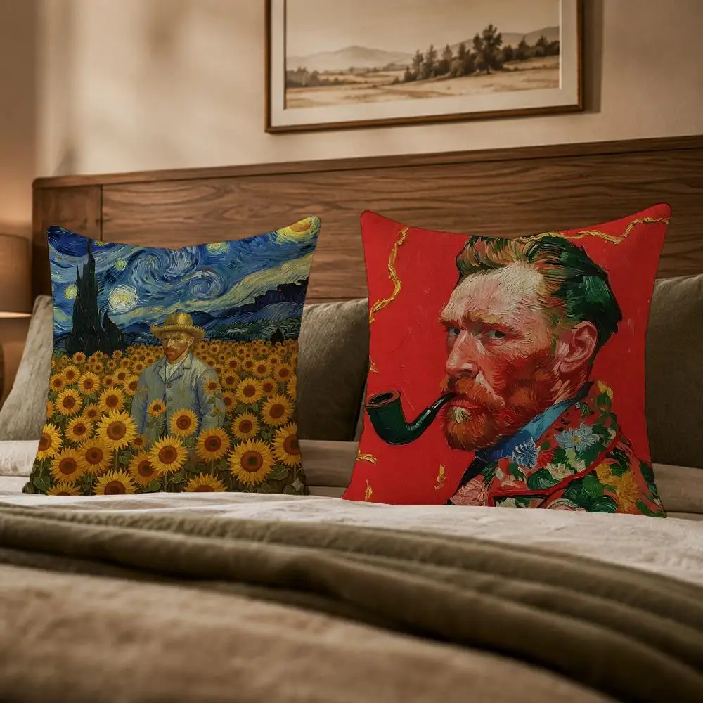 Famous Artist V-Vincent van GoghS Cushion Cover Ultra Soft Throw Pillow Cover Skin Friendly for Sofa Bed Home Decor Gift