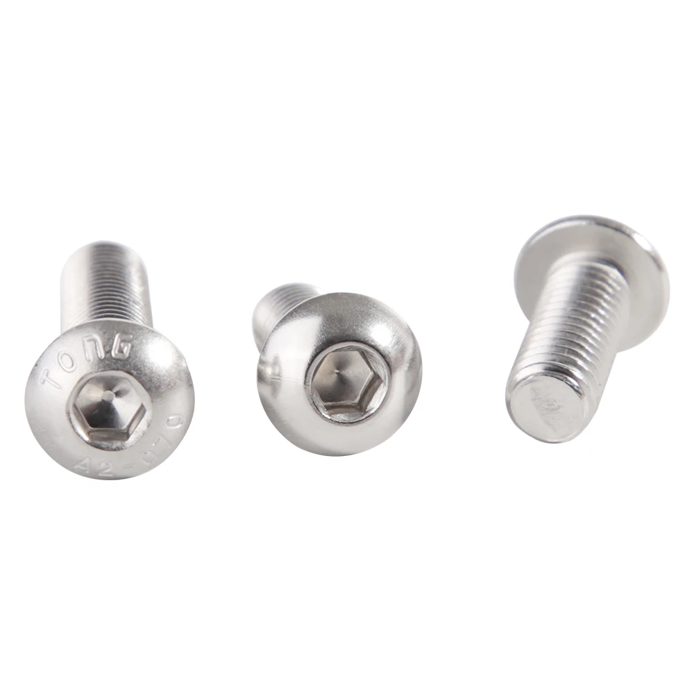 ISO7380 Round Allen Inner Hexagon Socket Screw 304 Stainless Steel Button Head Socket Cap Screws Fully Threaded M4 M5 M6 M8 M10