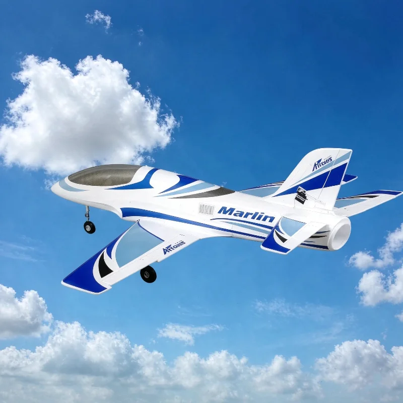 Hot Arrows Hobby 64mm Marlin 6CH Remote Control Entry-Level Ducted‑Fan Aircraft Training Model RC Fall-Resistant Fixed-Wing Toy