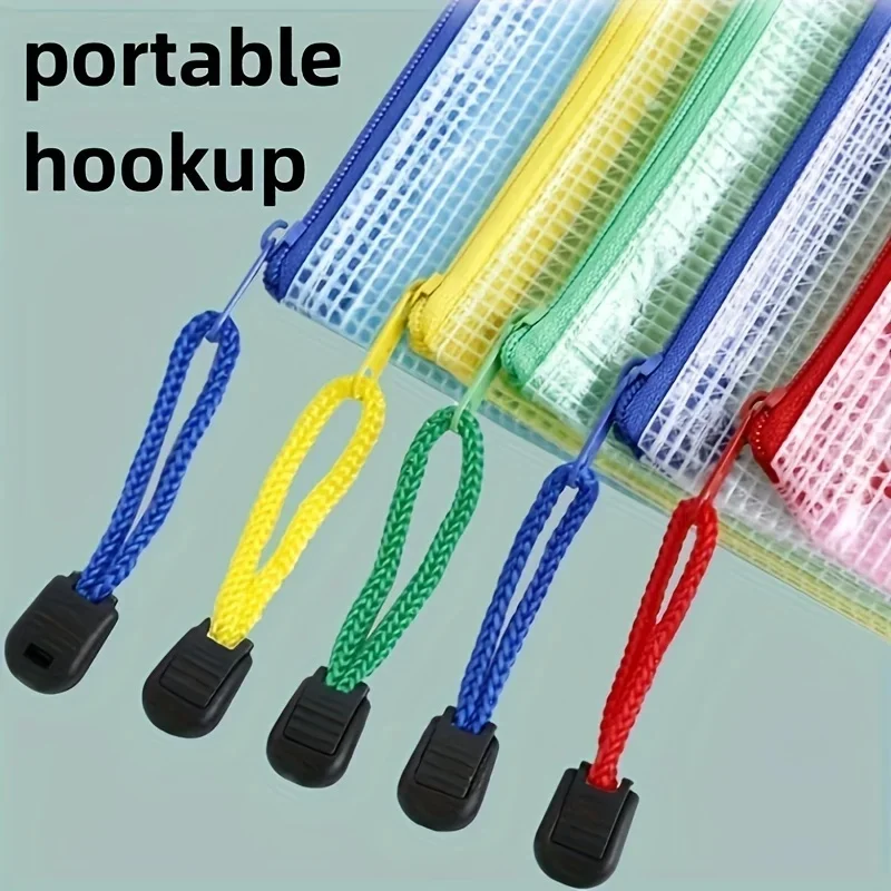 A3/A4/A5/A6 Mixed Color, Student Supplies, Plastic, Folder Bag, Zip Folder, Mesh Zip Bag, Suitable For School Office Supplies