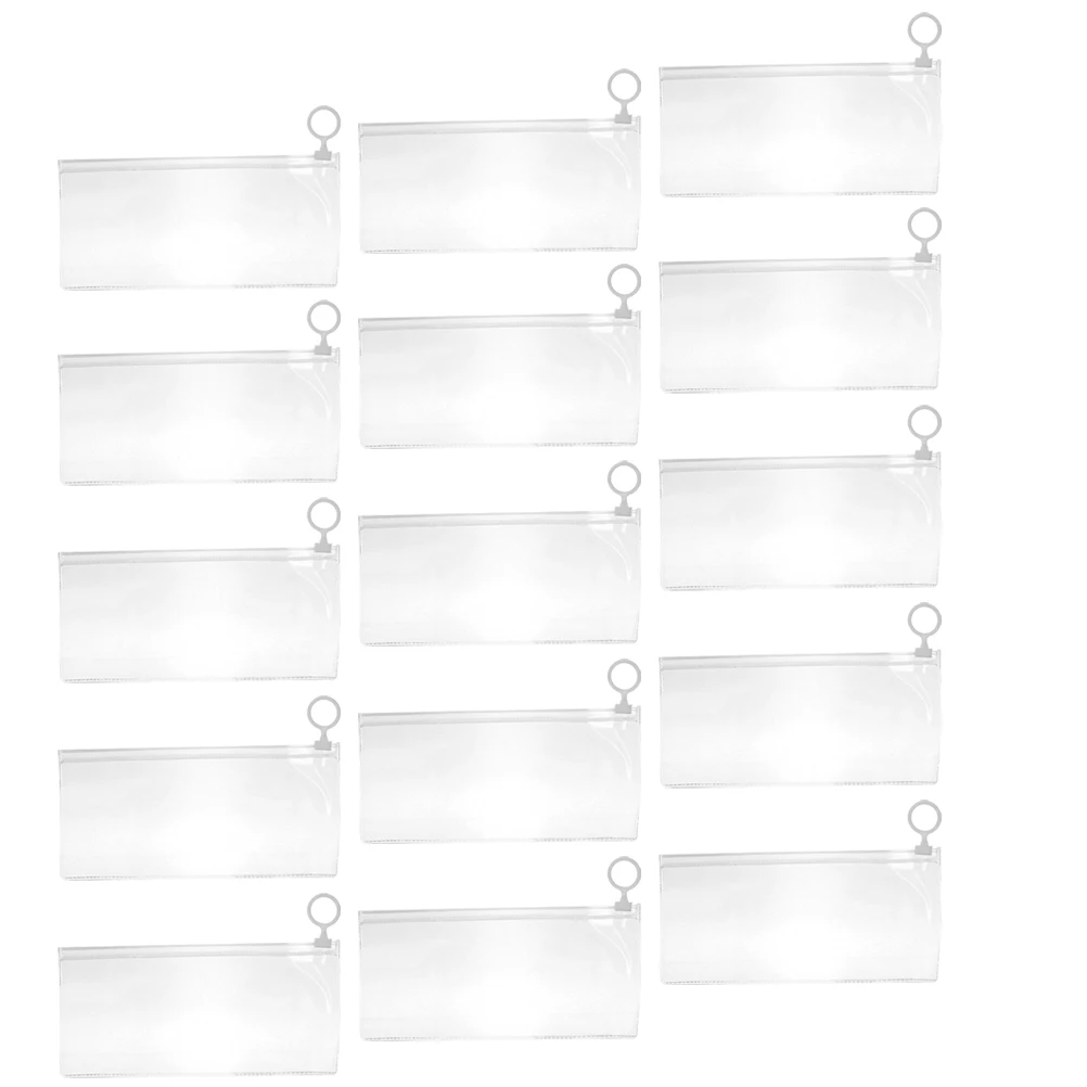 

30pcs School Pencil Case Storage Bags Stationery Organizer Transparent PVC Large Capacity Pen Holder Zipper Design Clear Plastic