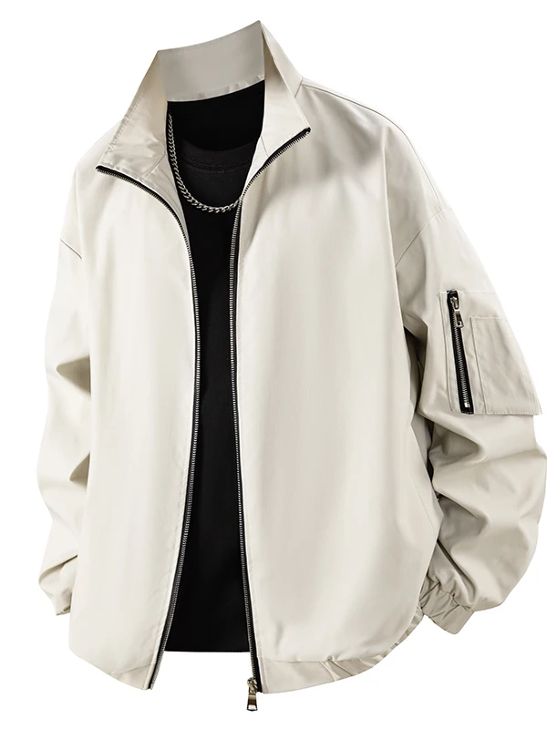 New 2025 Men's Spring Autumn Jacket Loose Fit Casual Baseball Collar Pilot Coat Fashionable Versatile Standard Edition Polyes...