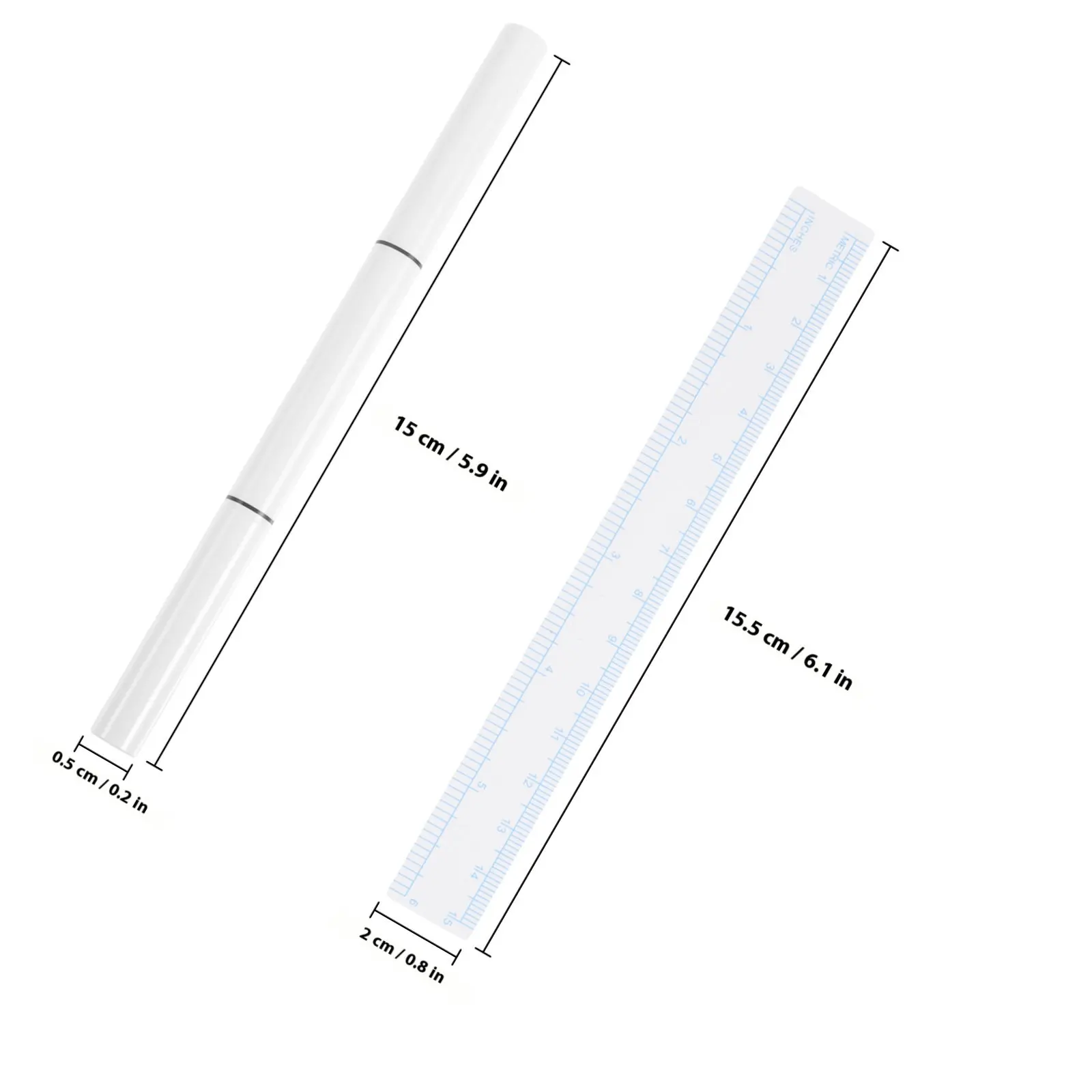 1Set White Tattoo Marking Pen Skin Positioning Tool for Eyebrow Design Lip Bleaching Procedures Fine Tip Double Ended