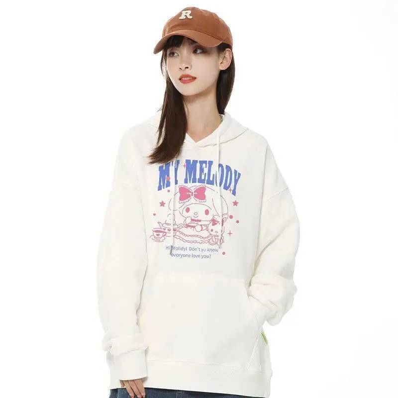 

Sanrio Hello Kitty Kawaii Anime Fashion Casual Hoodie Hooded Women's Autumn and Winter Clothes Jacket Top Pants Sets Coordinated