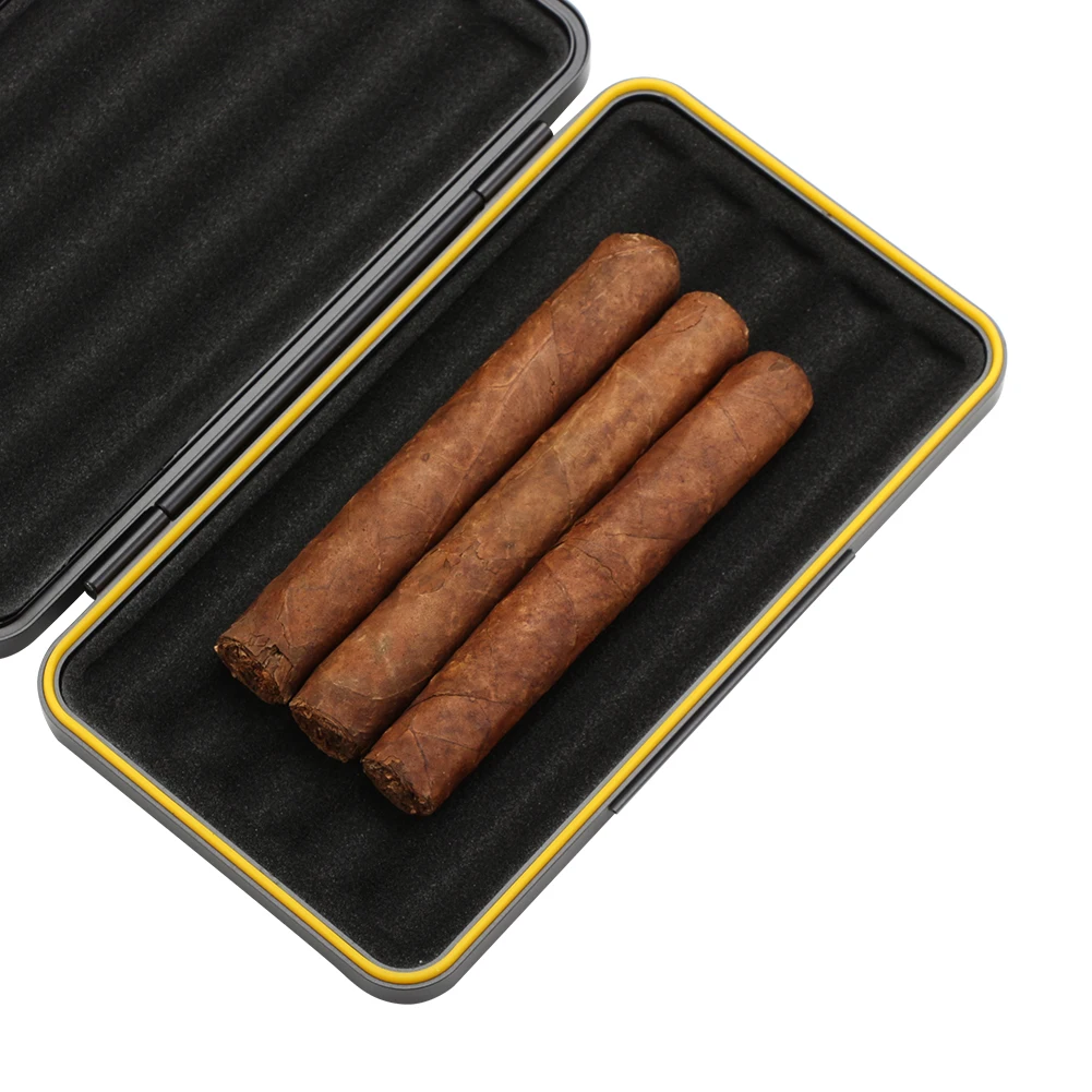 LUBINSKI Travel Cigar Case Tobacco Metal Pocket Smoking Accessories Gadgets For Men Pack Box Puro Humidor Charuto Case