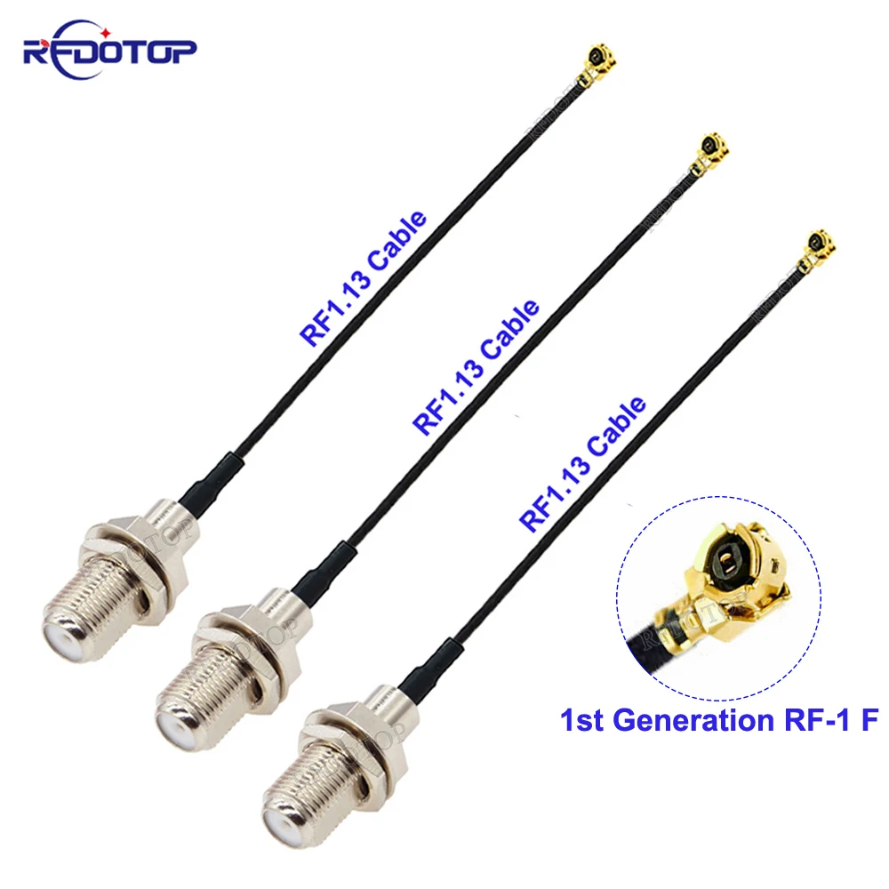 10PCS/Lot RF1.13 U.fl IPX-1 Female to F Female Connector F to IPX RF1.13 Cable RF Coaxial Pigtail Antenna Extension Jumper