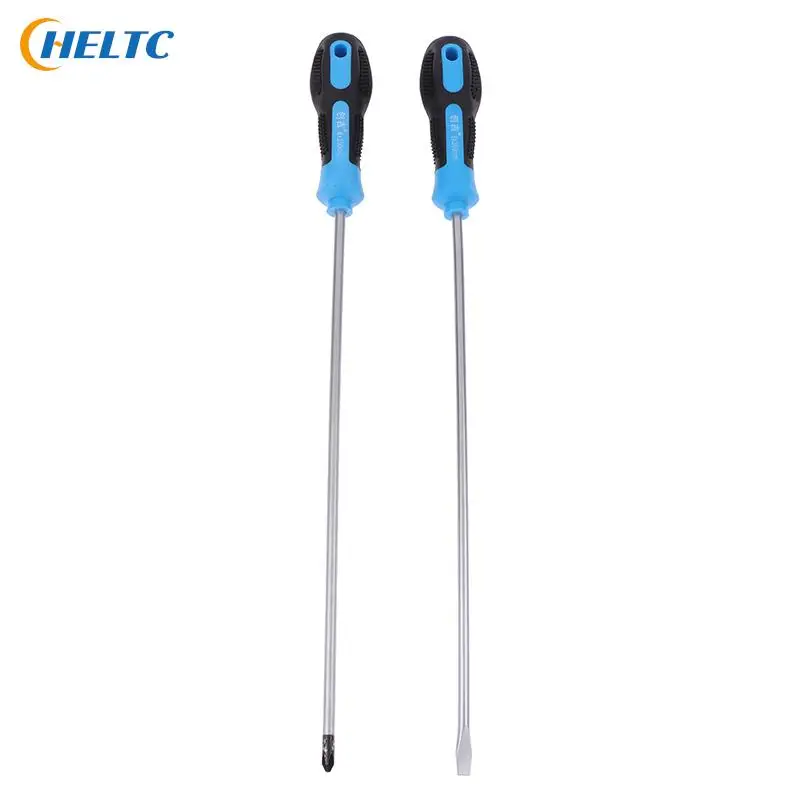 1PCS  Long Slotted Cross Screwdriver Extended Cross Screwdriver Magnetic Screwdriver With Rubber Handle Repairing Hand Tool