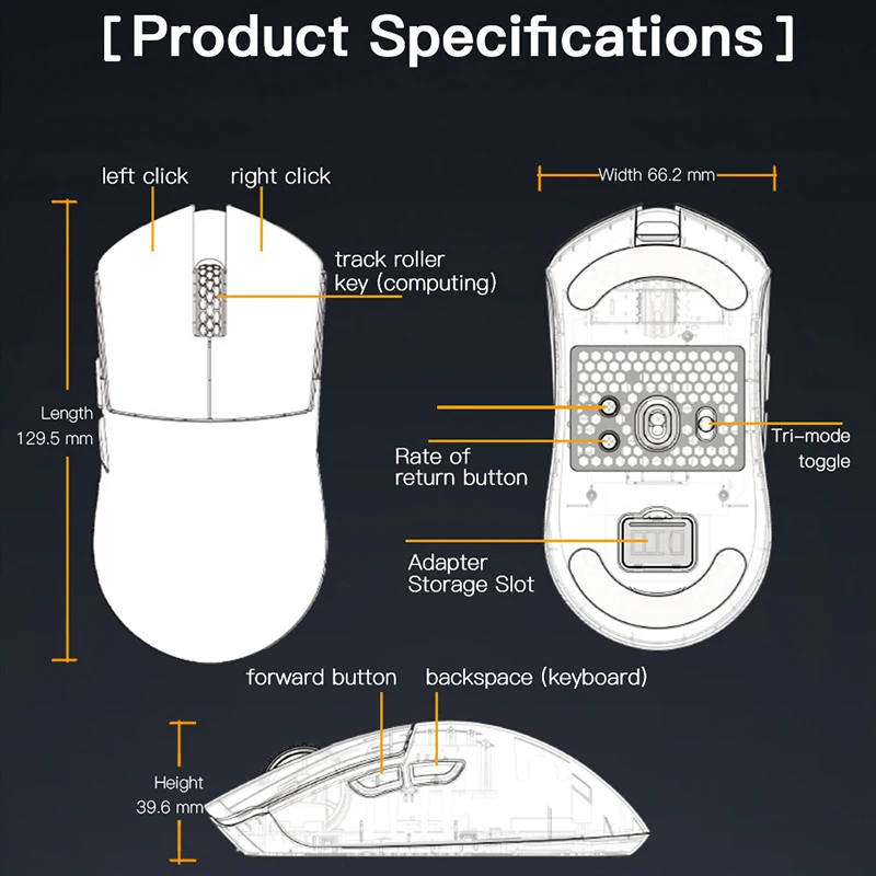 

Darmoshark M3v2 Lightweight Wireless Dual 8K E-Sports Gaming Mouse for Large Hands Computer Peripherals Suitable for Office Use
