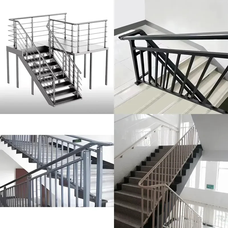 for Modern Galvanized Iron Straight Non Slip Stairs Durable Material Suitable for Villas and Hotels