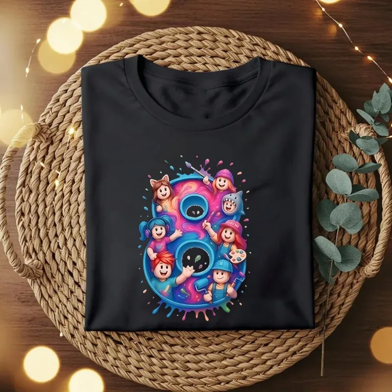 Roblox Children T Shirts Cartoon Birthday Number Graphic T-shirts Boys Girls Casual Short Sleeves Tops Summer Kids Clothing