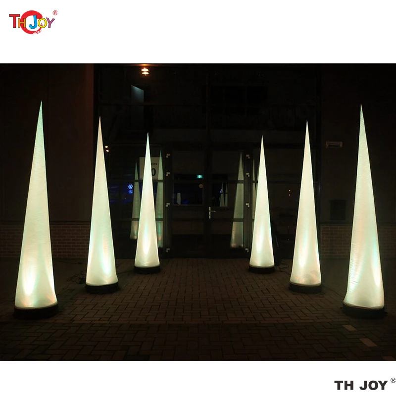 เสาไฟ LED หลากสีแบบตั้งพื้นทรงกรวยเป่าลม