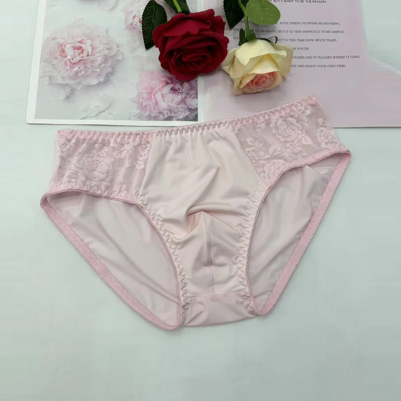 

fashion Sexy men underwear elasticity smooth gay underpants ,breathable, pink Men's Briefs