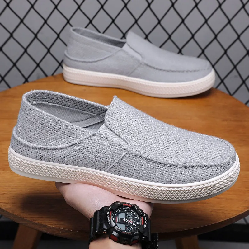 Spring/Summer Men Low Help Casual Shoes Breathable Comfortable Soft Sole Slip on Fashion Lightweight Non Slip Flats Sneakers