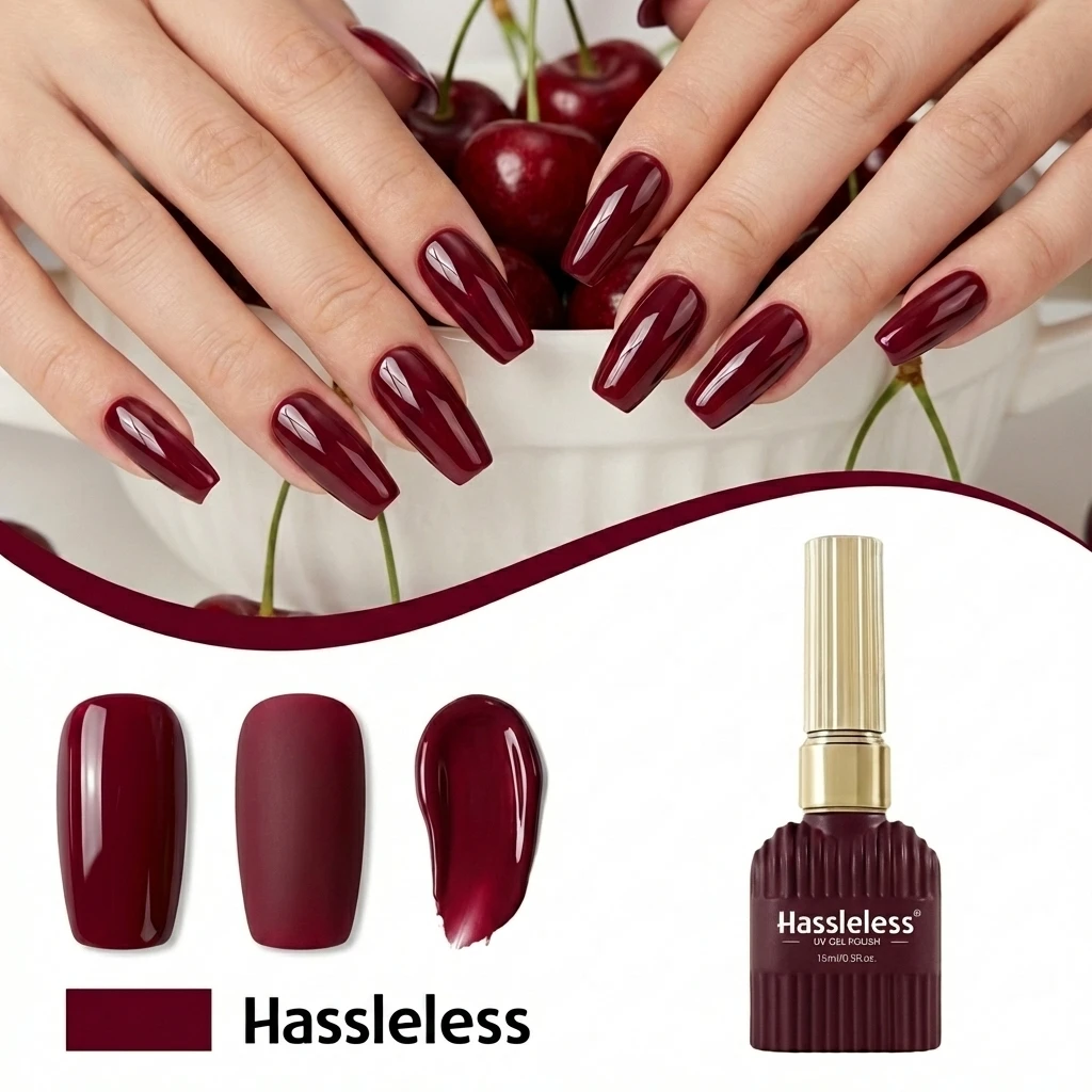 Nail Art Red Wine - 15ml Gel-Nagellack Weinrot Kaffeebraun Semi-Permanent Abziehbarer