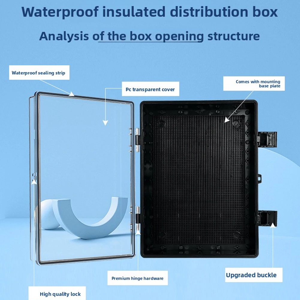 IP67 Waterproof Junction Box 150x100x70mm ABS Electrical Enclosure Hinged Cover Black Outdoor Project Box Repair Parts