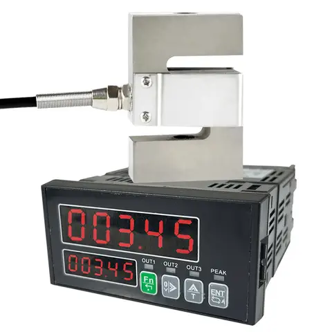 S Type Weighing Sensor Load Cell Weight Sensor + Load Cell Indicator Display 100kg 200kg 300kg 500kg 2000kg 1 Ton 2T Biosensor