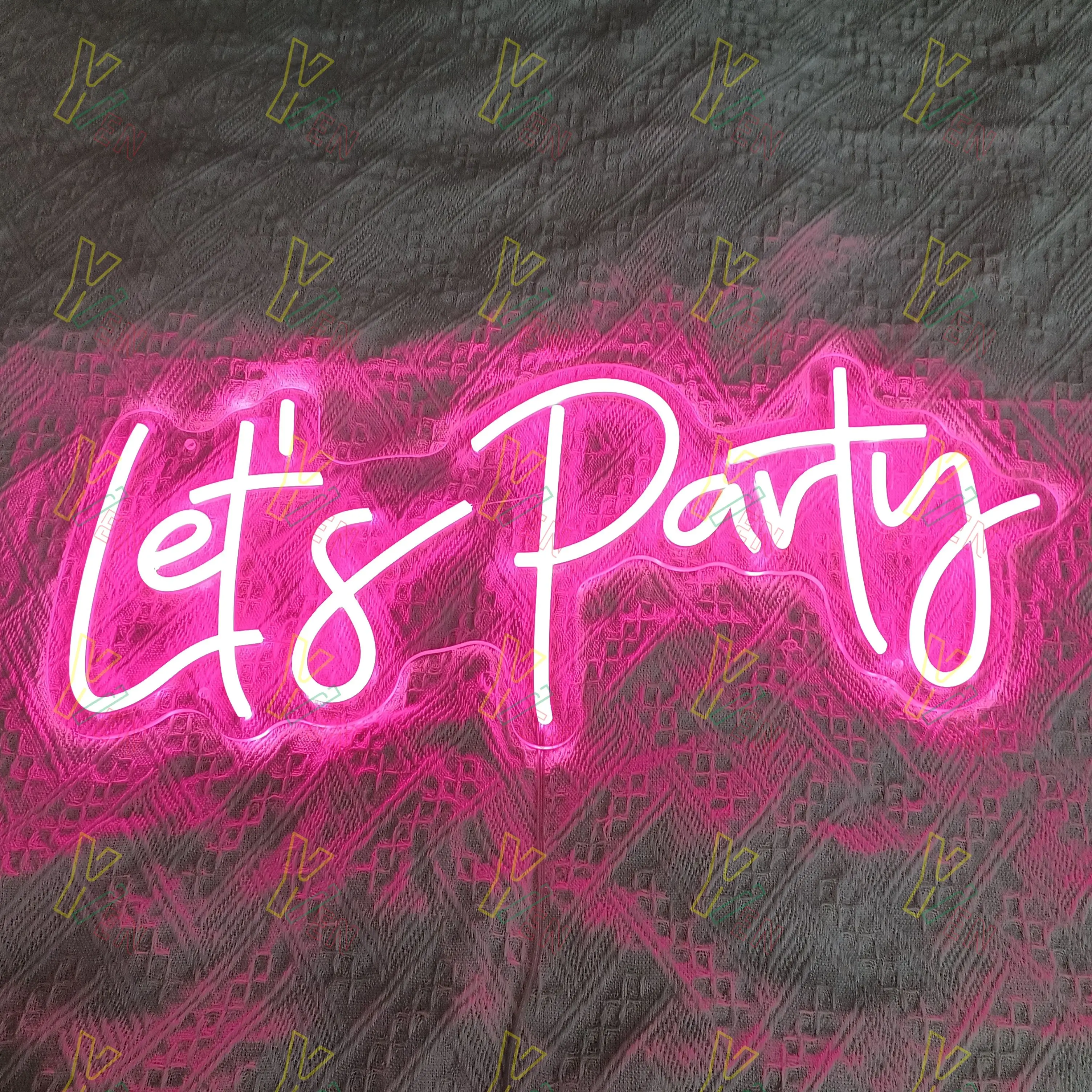 USB Lets Party Neon Sign, Holiday Party Neon Sign, Custom Wedding Party Neon Sign