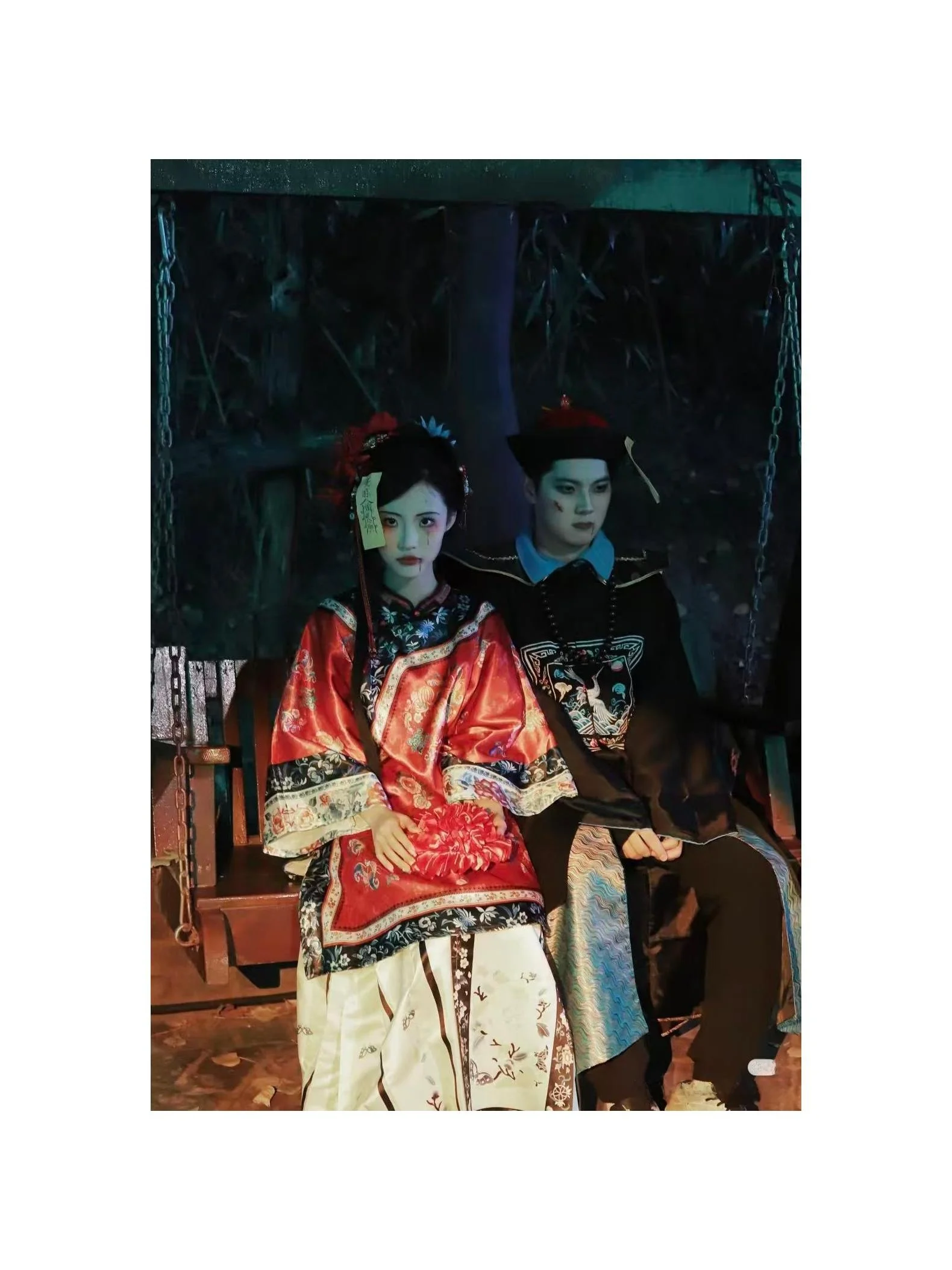 

Красный свадебный костюм для косплея Цин Динас, китайский ужас, женский костюм на Хэллоуин, ханьфу, древняя китайская женская модная юбка