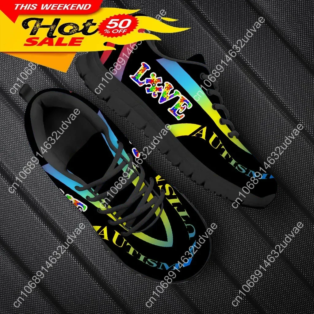 Woman Flats Shoes Autism Awareness Design For Girls Personalized Walking Shoes Female Wear-resistant Sport Sneakers