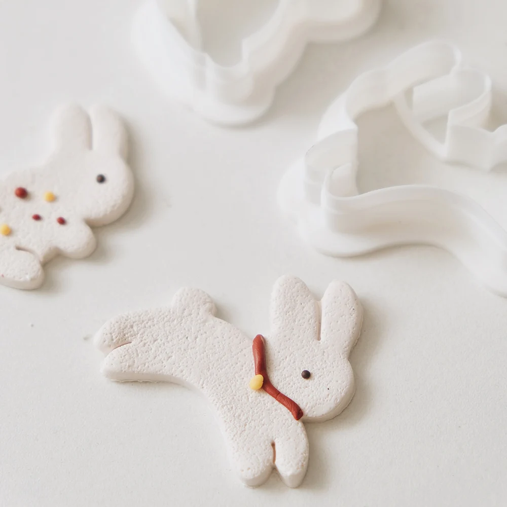 1Pc Rabbit Shape Polymer Clay Cutters Cute Cartoon Bunny Shaped Dangle Clay DIY Earring Jewelry Pendant Pottery Making Mold Tool