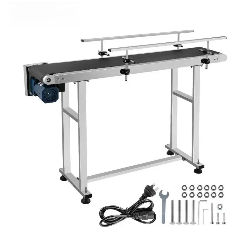 

150 CM PVC Conveyor Belt Machine 59''x 7.8'' With Stainless Steel justable Guardrail for Automatic Electrical Industrial