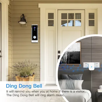 Outdoor TUYA smart wireless doorbell WiFi high-definition solar monitor waterproof infrared night vision video doorbell