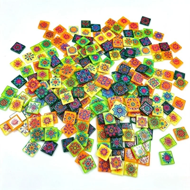 150/300g Glass Mosaic Decorative Pieces 3D Beautiful Mosaic Tiles in Various Colors And Patterns for Home Decor And Handcrafts