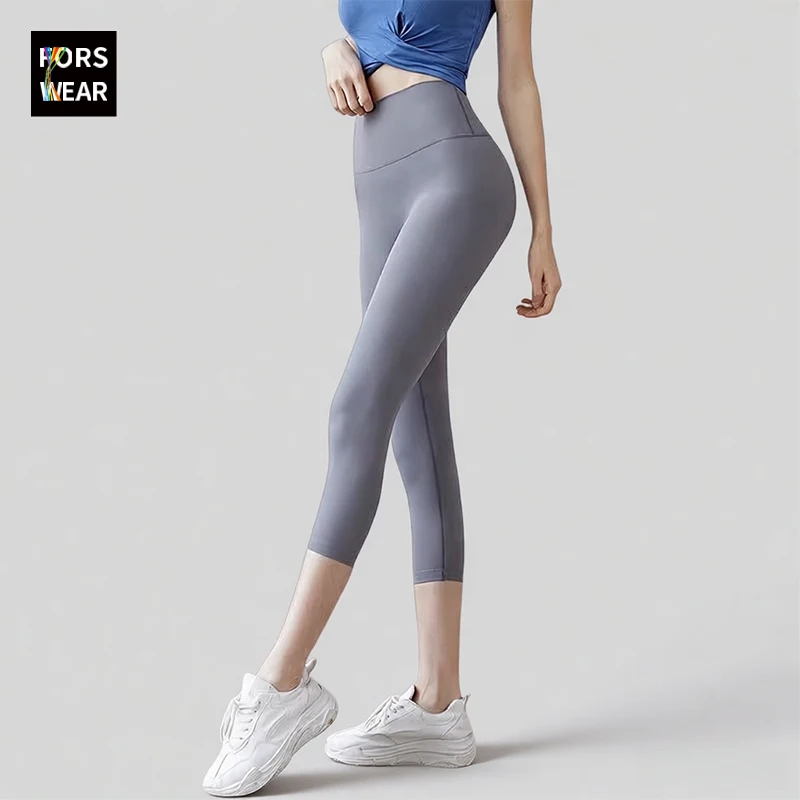 

ay arkskin Yoga Pants Women's Thin Summer Seven-Quarter Length Leggings Tummy Control Butt Lifting Base Layer Pants