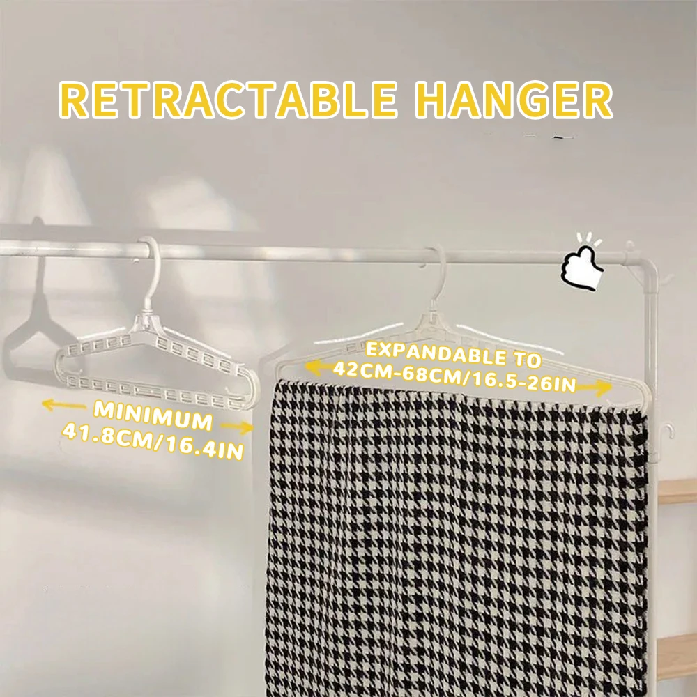 3/5pcs Household Multi-functional 42-68cm Retractable Clothes Hanger Creative Bath Towel Pillowcase Large Drying Rack