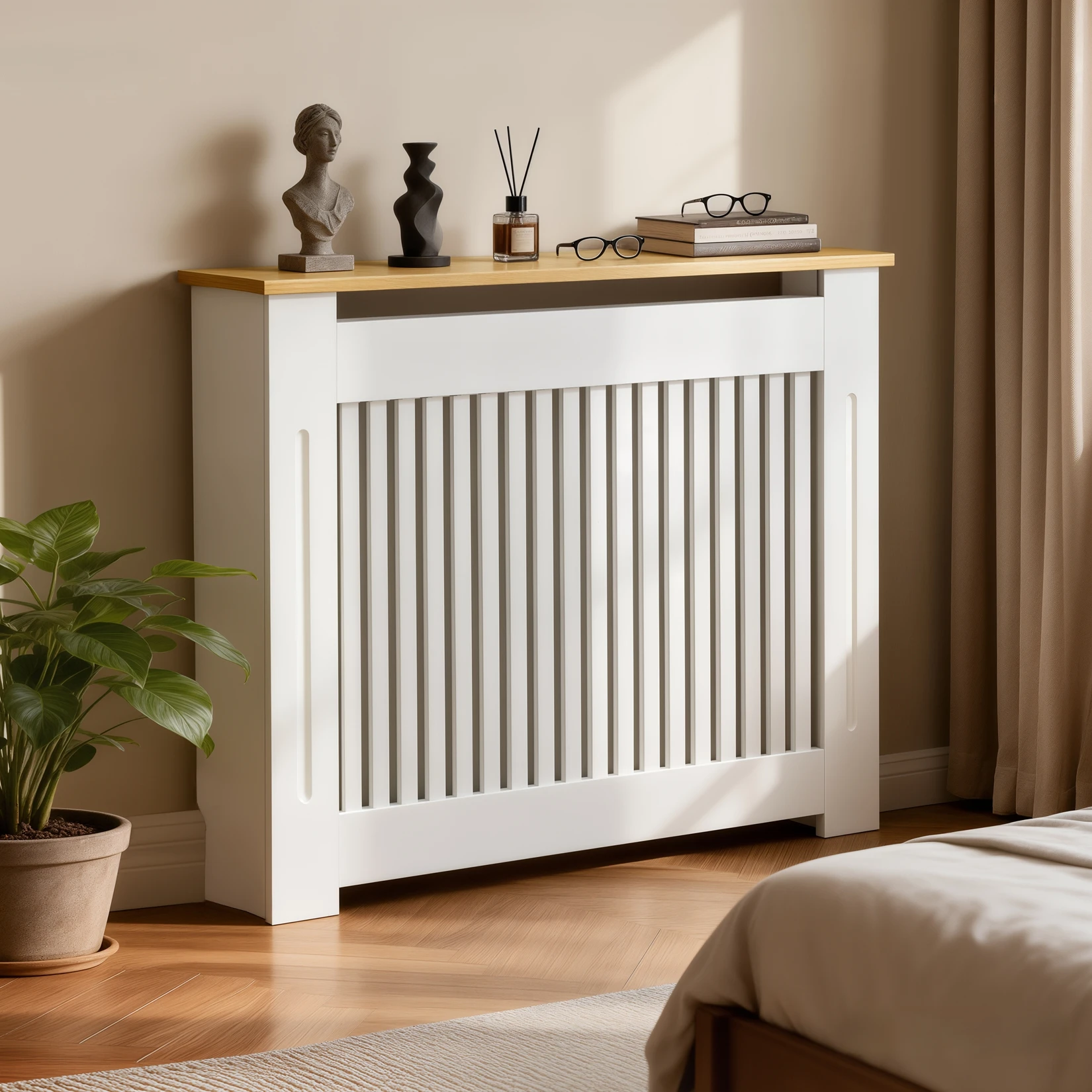 Tall Radiator Cover Cabinet Modern Wood Wall Cabinet Vertical Slats