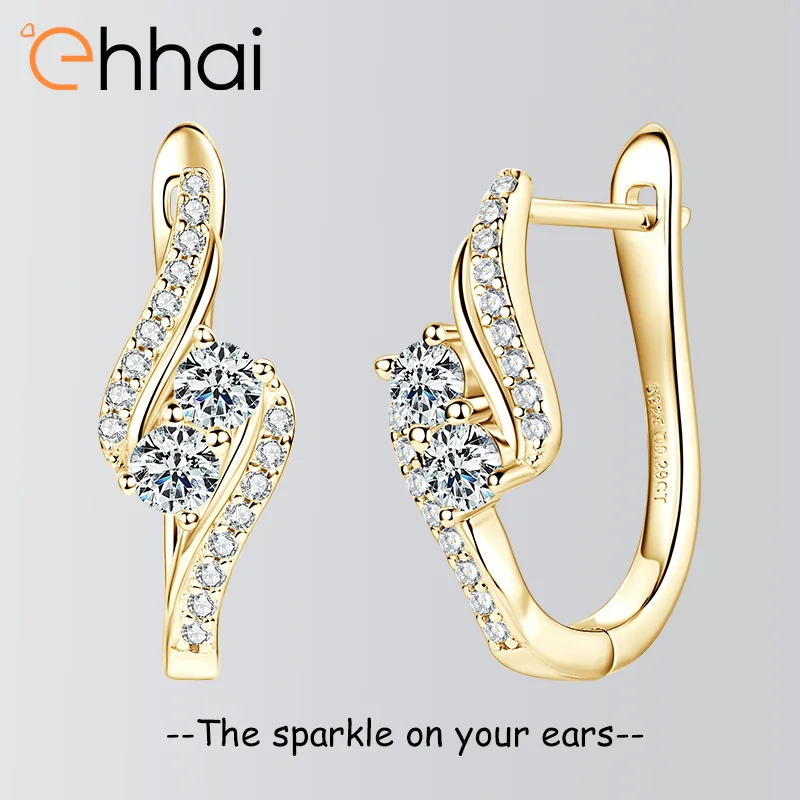 

Ehhai GRA Certified 6.5mm Round Cut Moissanite Infinity Hoop Earrings for Women 925 Sterling Silver Fine Jewelry Gift Pendientes