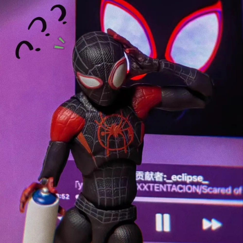 Spider-Man-Travers The Spider-Verse Miles Morales Action Figures, Super Movable Movie Peripheral, Anime Model, Accessoires inclus