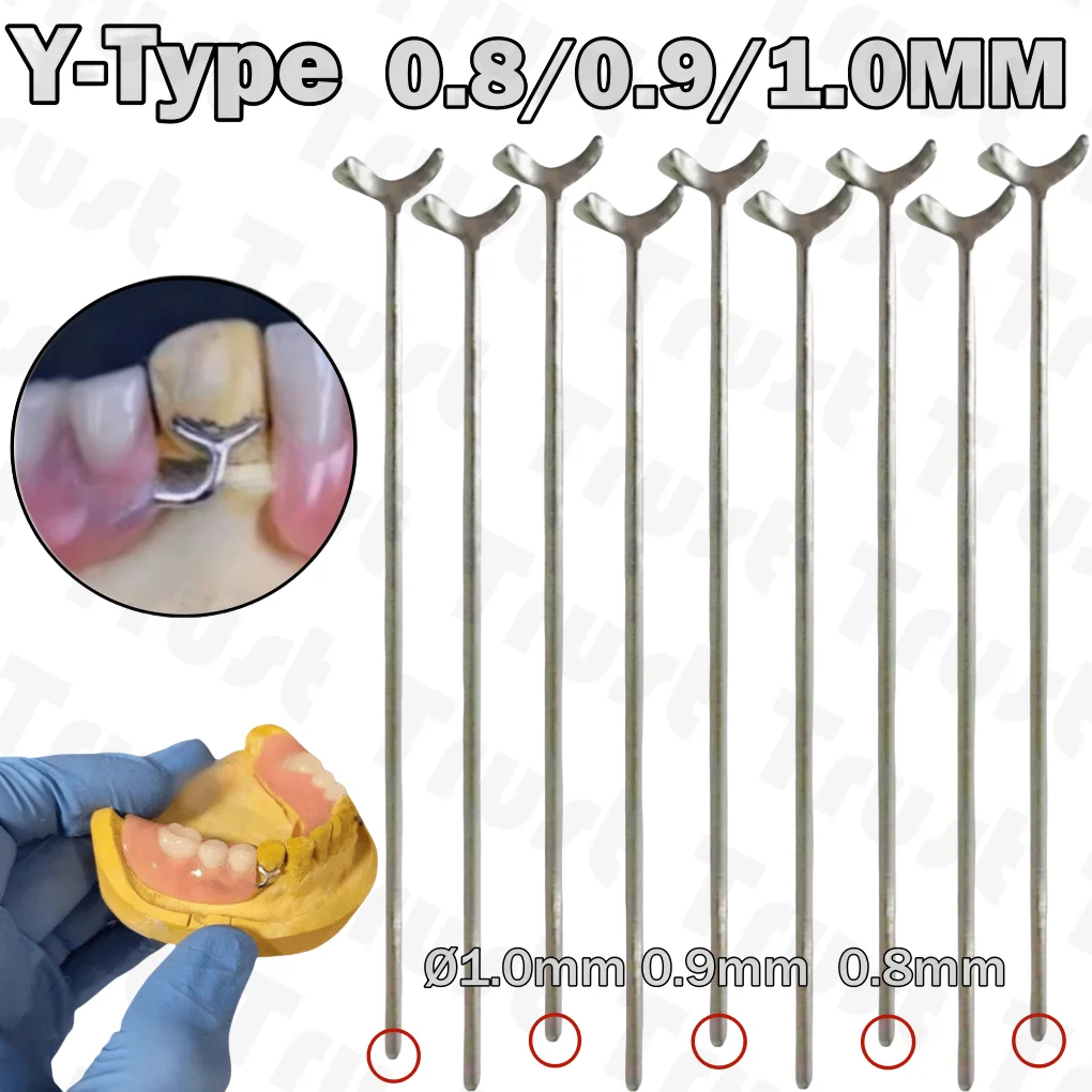 

10-100Pcs Dental Y-Type Retainer Clasp Bars 0.7/0.8/0.9/1.0mm Tooth Hold Position