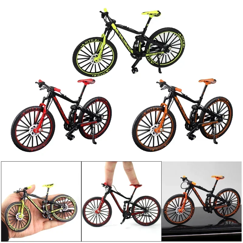 1:10 Mini Alloy Model Bicycle Diecast Metal Finger Mountain Bike Racing Simulation Adult Collection Toys for Children