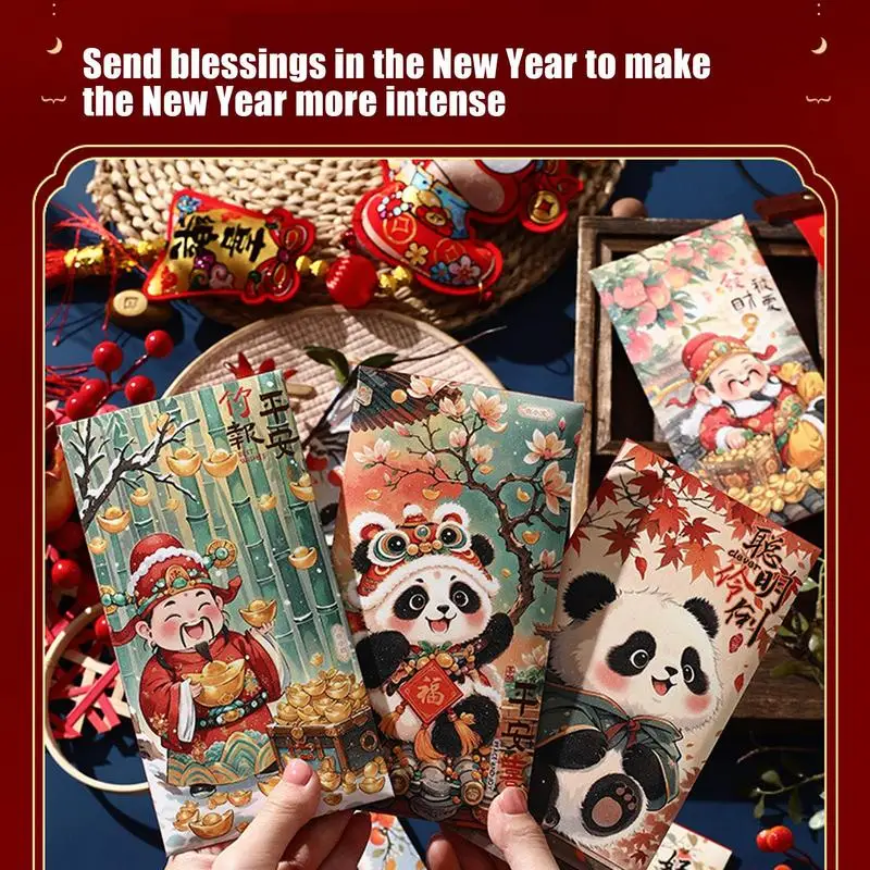 Chinese New Year Red Envelopes 6X Hong Bao Red Envelopes Lightweight Cash Money Envelopes Chinese Red Packets For Health And