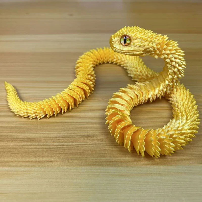3D Printed Gem Snake Crystal Toy 45CM Rotatable Articulated Colorful Animal Gift for Children