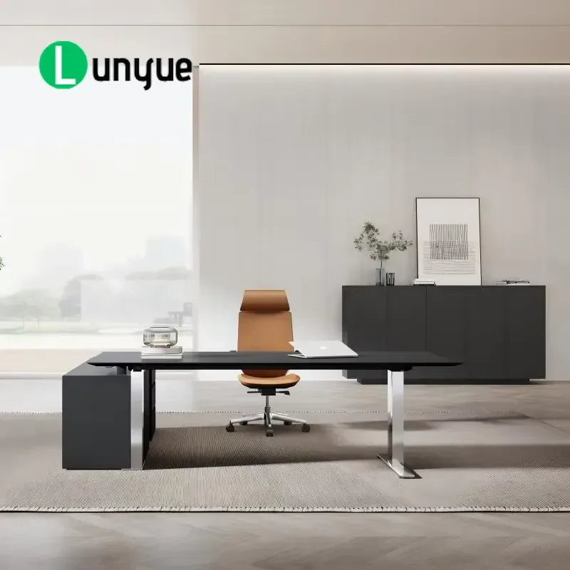 Electric Height Adjustable Executive Desk Modern Eco-friendly Durable Wood Panel Ergonomic Sit Stand Office