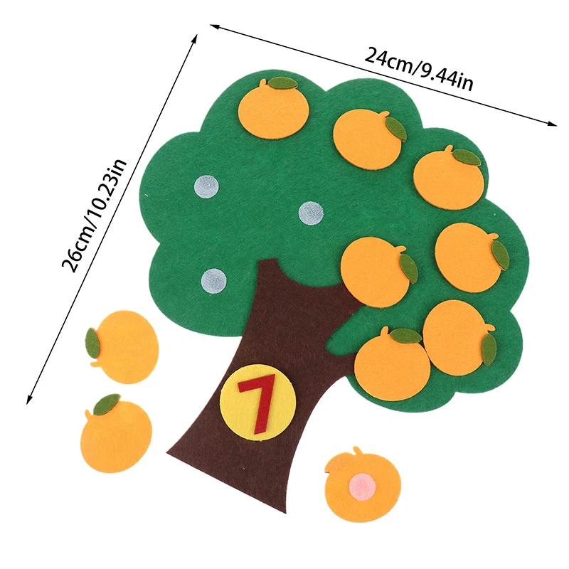 Kindergarten Farbe Anzahl Obst Kognitive Lehrmittel Filz Obst Baum Puzzle Kinder Frühe Bildung Spielzeug