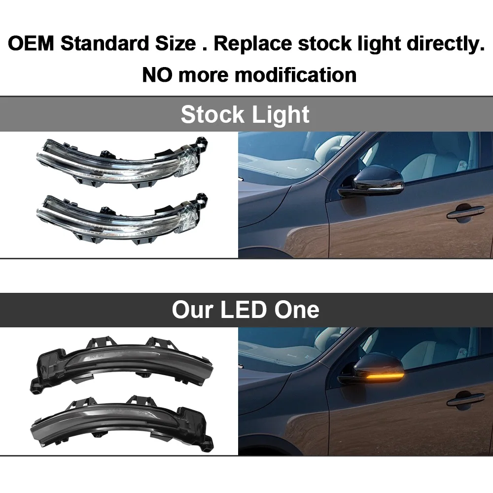 2X LED Sequential Dynamic Side Mirror Blinker Light Turn Signal Lamp For Volvo V60 V90 S90 XC40 OEM#:31498601 31498602