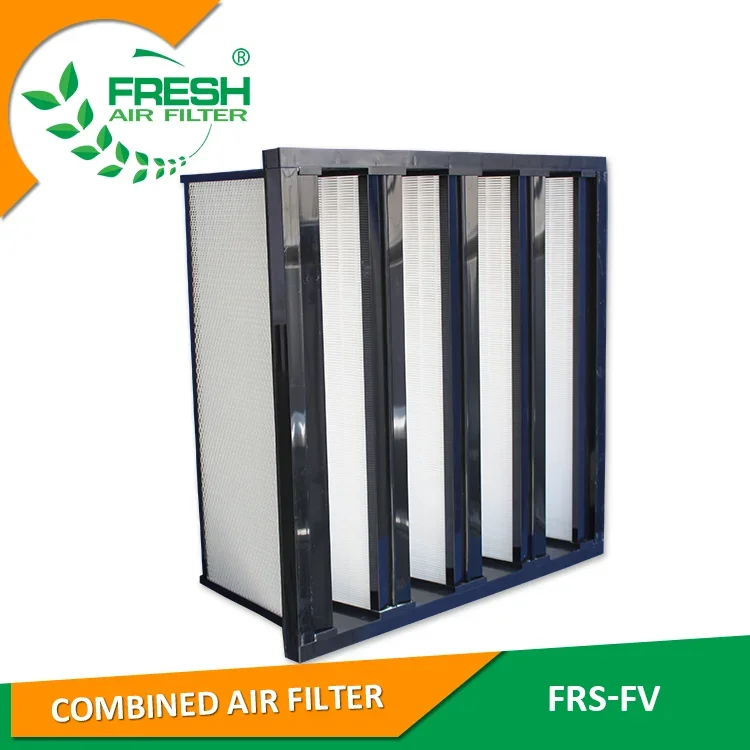 High Efficiency Hvac System Air Filter V-bank Ventilation Hepa Filter