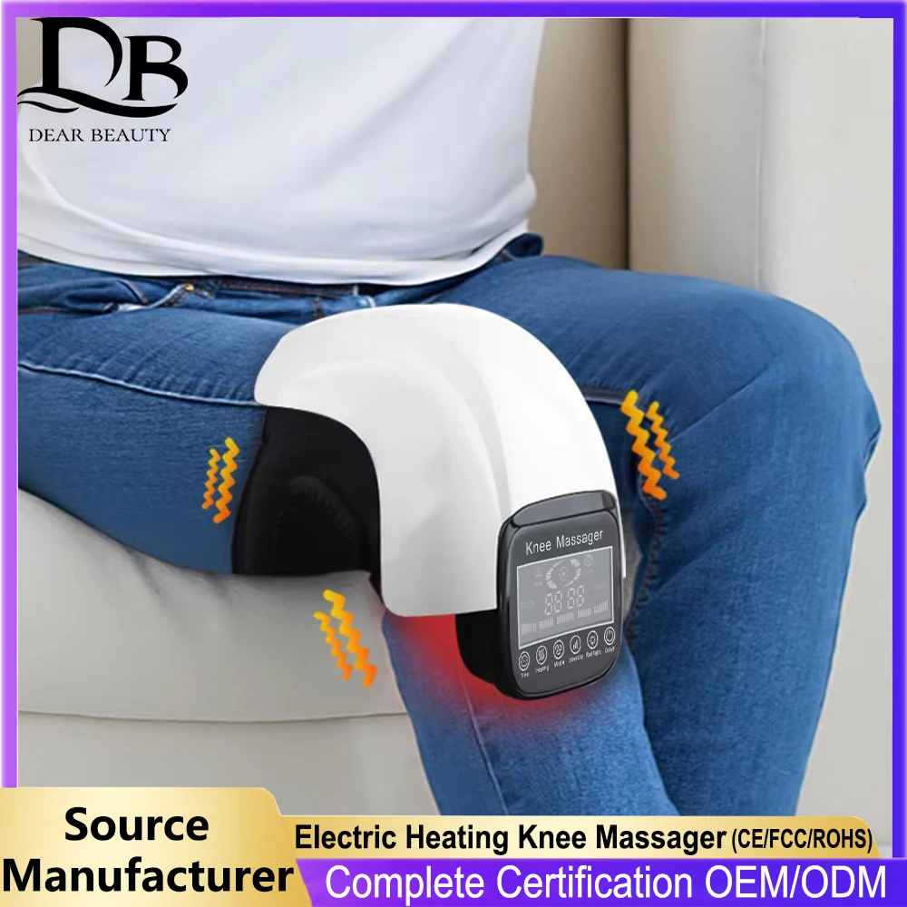 Electric Heating Knee Massage Infrared Pad Air Pressure Vibration Physiotherapy Instrument LCD Display Joint Pain Relief 3 Level