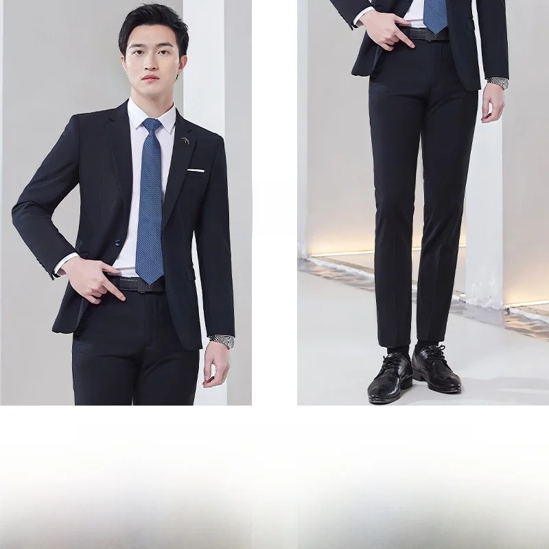 

Men's Busin Suit Set Profional Ss Workwear for 4S op And Proper Ss Office Royal Blue Tailored Fit Office Wear