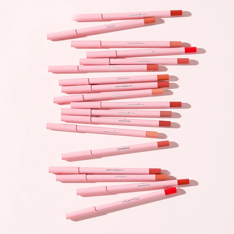 Waterproof Matte Lipliner Pencil Sexy Nude Brown Red Contour Tint Lipstick Lasting Non-stick Cup Lip Liner Lips Makeup Cosmetic