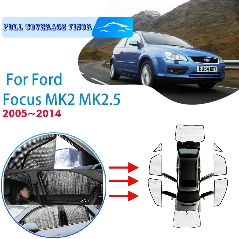 For Ford Focus MK2 MK2.5 Hatchback 2004~2010 Car Window Windshield Sunshade UV Protection Reflector Sun Shade Auto Sun Visor