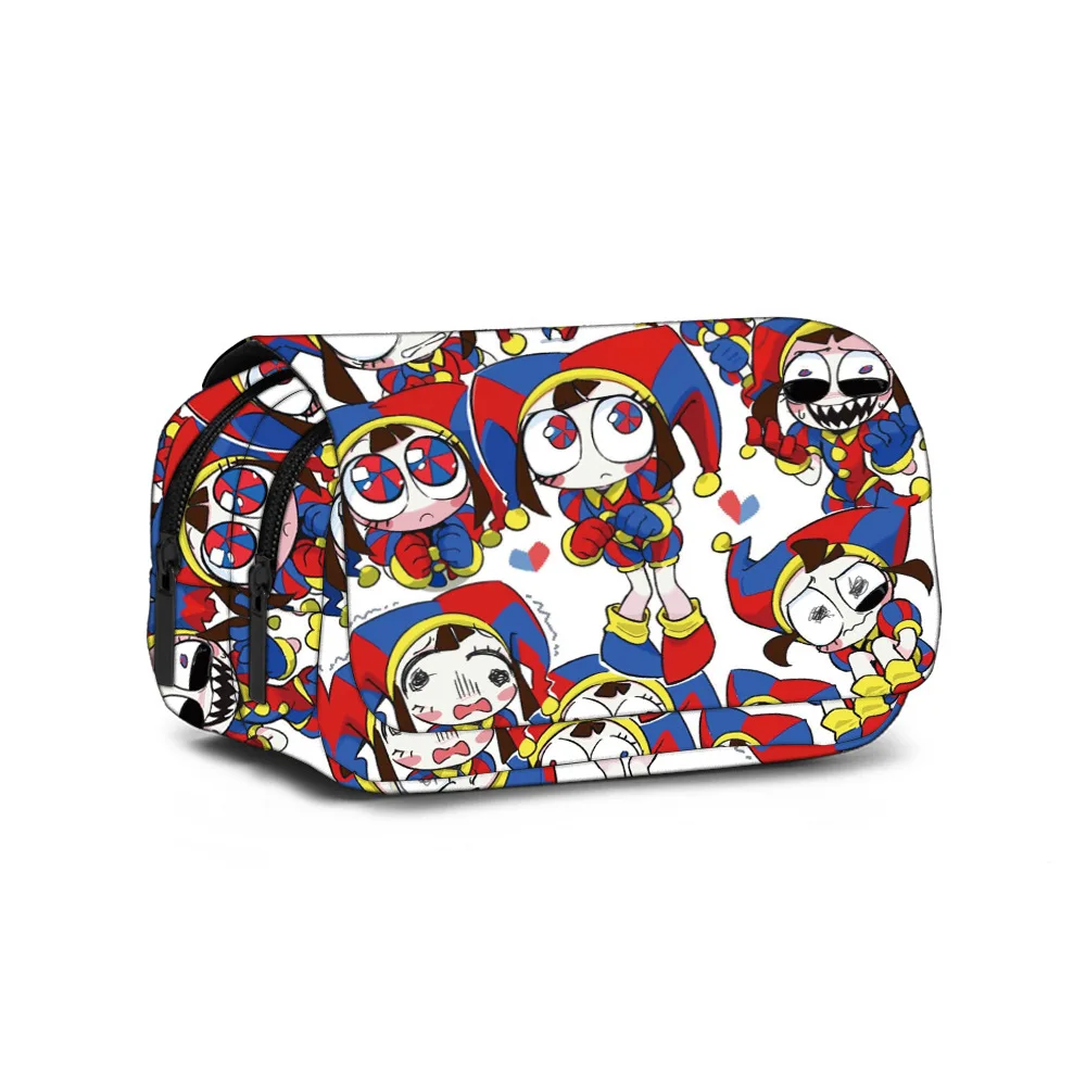 New Cute Cartoon Anime Magic Circus Student Full Print Pencil Bag The Amazing Digital Circus Convenient Pencil Bag Fashion Trend