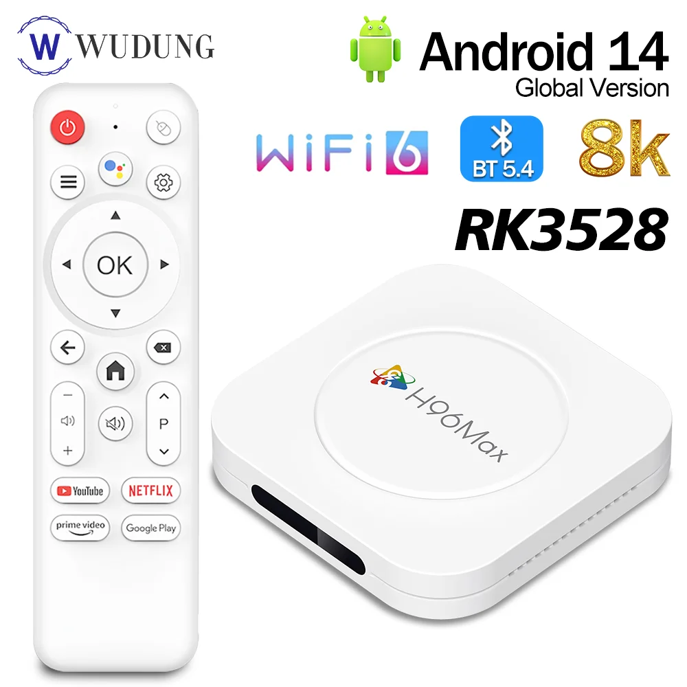 H96MAX M1plus RK3528 tv box Android Android 14.0 2G/4G 16G/32G Supporto encoder video per H.264 smart android tv box